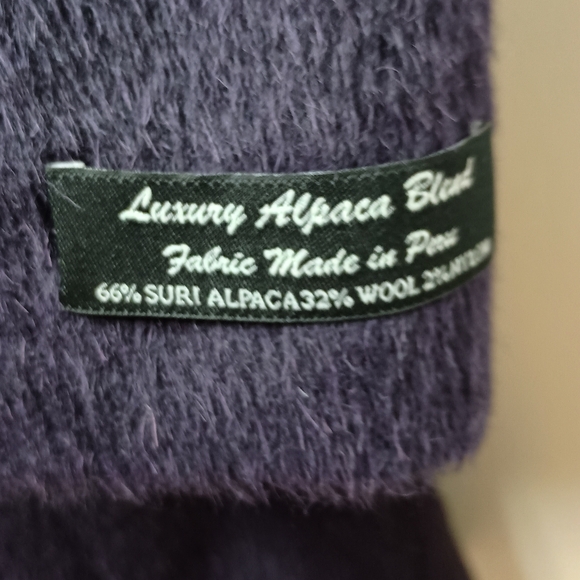 Cole Haan Alpacan Wool Purple Winter Coat - Picture 6 of 8